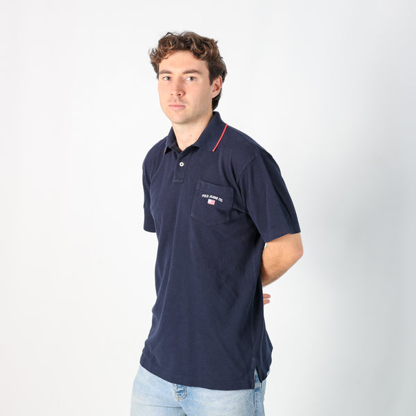 Navy Blue 90s Polo Jeans Ralph Lauren T-Shirt (XL)